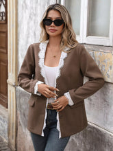 Lace Detail Button Up Blazer OutfitFlow
